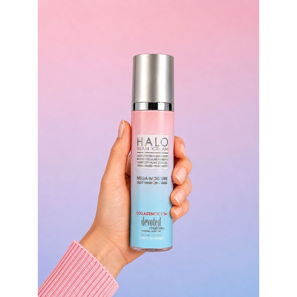 DEVOTED CREATIONS HALO BEAM CREAM MEGA MOISTURE LIGHT ENHANCING MASK NEW